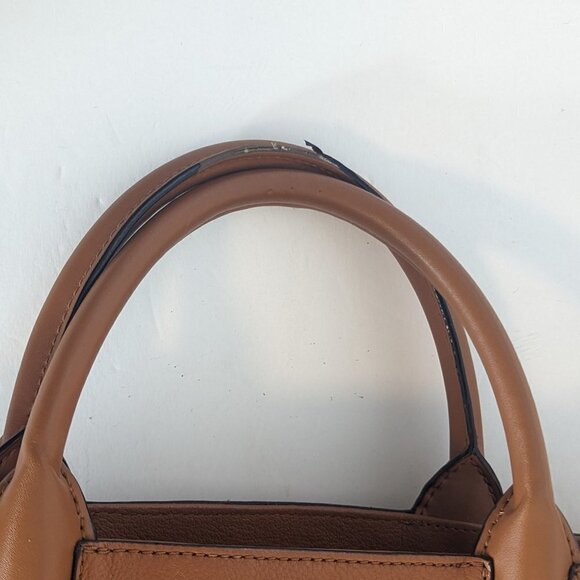 Kate Spade Flynn Street Meriweather Satchel Bag Warm Cognac Tan Braid Weave - Picture 10 of 15